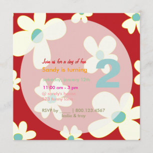 Groovy Daisies/DIY background/Birthday Party Invitation