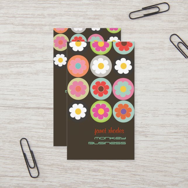 Groovy Daisies, fully customisable Business Card (Front/Back In Situ)