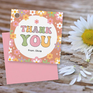 Groovy Daisies Hippie Birthday Thank You Favour Tags