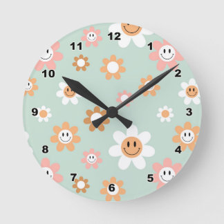 Groovy Daisies Wall Clock