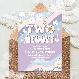 Groovy Daisy 2nd Birthday Invitation