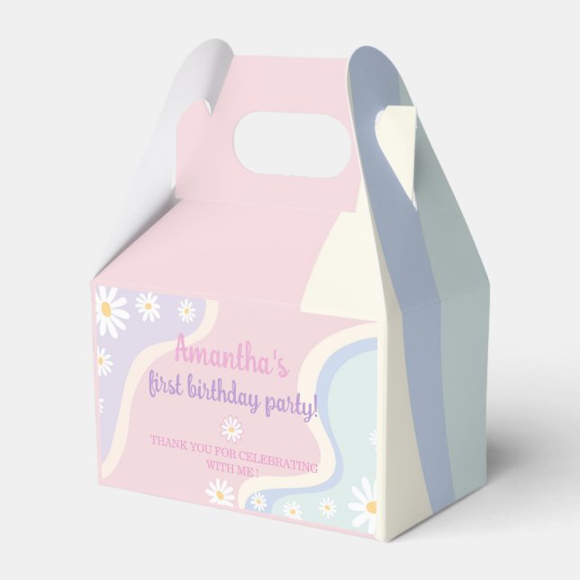 Groovy Daisy Birthday Party Favour Box (Front Side)