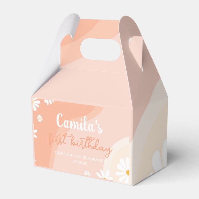 Groovy Daisy Birthday Party Favour Box (Front Side)