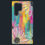 Groovy Daisy Dream - Painterly Hand Drawn Floral Samsung Galaxy Case<br><div class="desc">Groovy Daisy Dream phone case. Make your phone stand out with this vibrant, retro-inspired floral design featuring hand-drawn daisies over a bold, rainbow-coloured painterly background of electric blue, pink, orange and yellow. This playful yet artsy pattern blends boho, psychedelic and vintage vibes, perfect for those who love a mix of...</div>