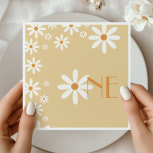 Groovy Daisy First Birthday Party Table Decor Napkin