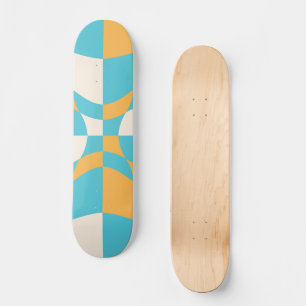 Groovy Daisy Floral Chequerboard, Y2K 90s Skateboard