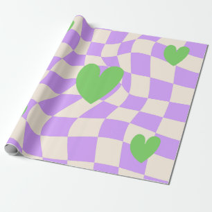 Groovy Daisy Floral Chequerboard, Y2K 90s  Wrappin Wrapping Paper