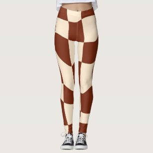 Groovy Daisy Floral Heart Chequerboard, Y2K 90s Leggings