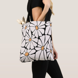  Groovy Daisy Flower Retro  Tote Bag