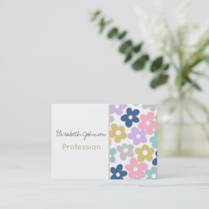 Groovy Daisy Flowers Retro Boho Floral Business Card