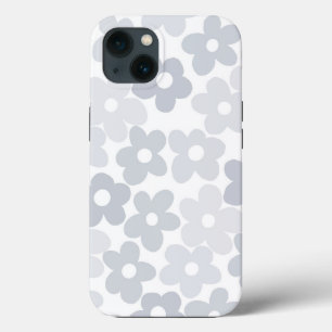 Groovy Daisy Flowers Retro Grey Boho Floral iPhone 13 Case