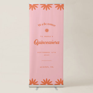 Groovy Daisy Quinceanera Welcome Sign