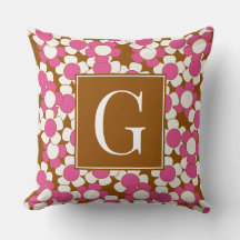 Groovy Daisy Toss - Brown, Hot Pink & White
