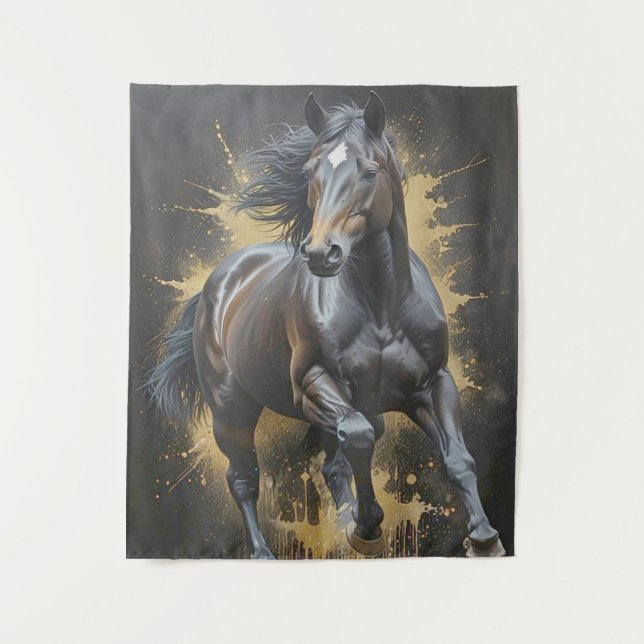 groovy dark horse tapestry (Front)