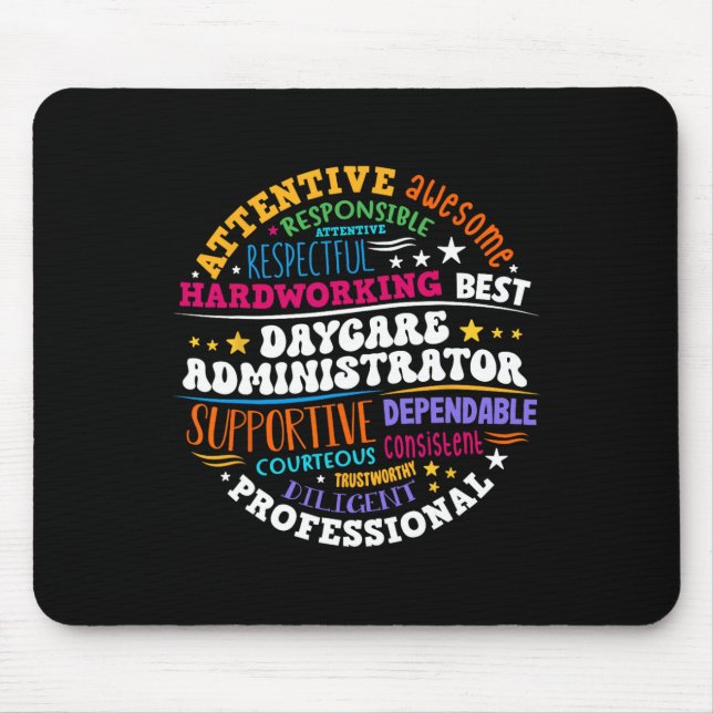 Groovy Daycare Administrator Childcare Provider Af Mouse Mat (Front)