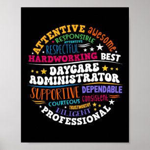 Groovy Daycare Administrator Childcare Provider Af Poster