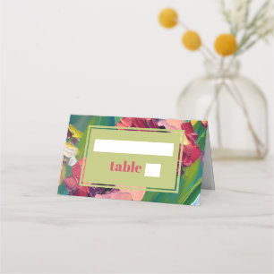 Groovy Deco Oil Painting Wedding Place Card