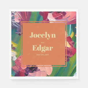 Groovy Deco Painting Wedding Napkin