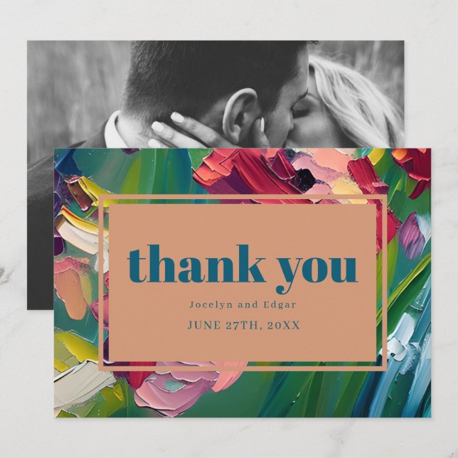 Groovy Deco Painting Wedding Thank You (Front/Back)