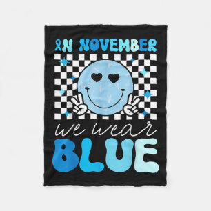 Groovy Diabetes Awareness Month In November We Wea Fleece Blanket