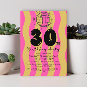 Groovy Disco Ball 30th Birthday Bash Invite