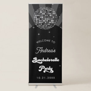 Groovy Disco Ball 70s Retro Bachelorette Party Retractable Banner