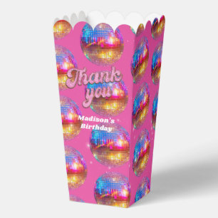 Groovy Disco Ball Birthday Party Gold Pink Glitter Favour Box