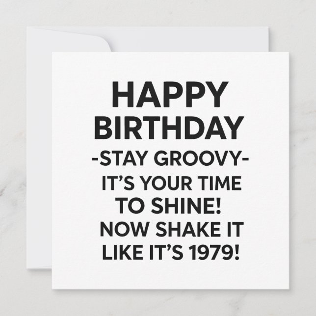 Groovy Disco Birthday Card Gen X  (Front)