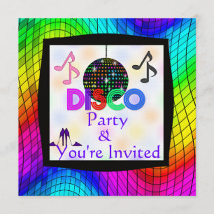 Groovy Disco Dancing Party Invitation