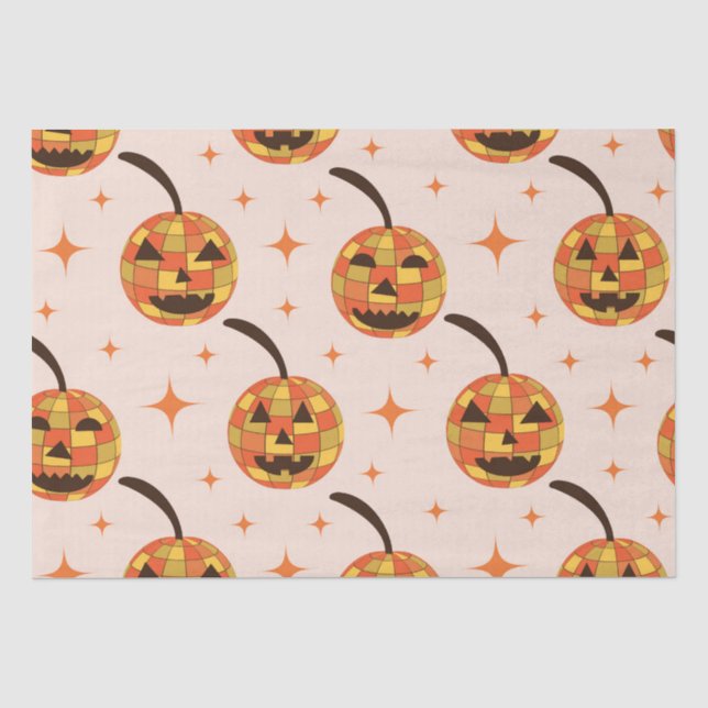 Groovy Disco Halloween Pumpkins Pattern  Tissue Paper (Front)