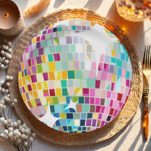 Groovy Disco Party Retro 70s Let's Disco Birthday  Paper Plate
