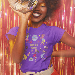 Groovy Disco Party Retro 80s Mum Purple T-Shirt