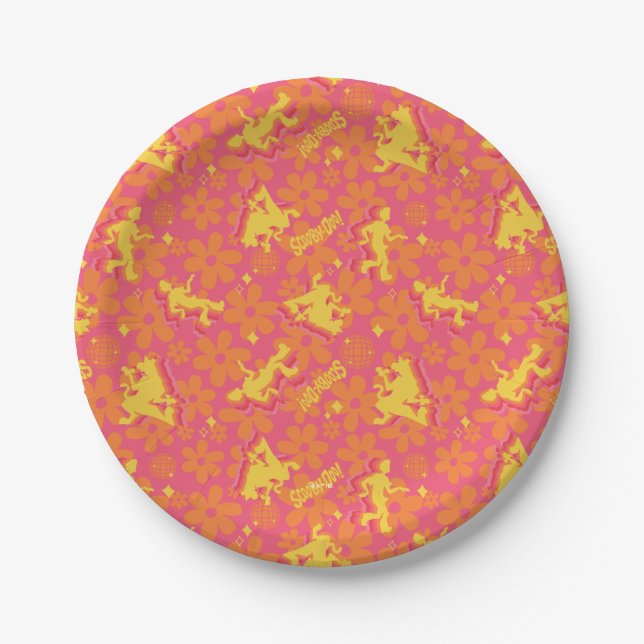 Groovy Disco Scooby-Doo Pattern Paper Plate (Front)