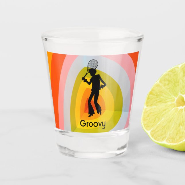 Groovy Disco Tennis Shot Glass (Front)