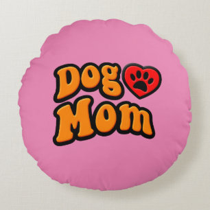 Groovy Dog Mum Drawing Round Cushion