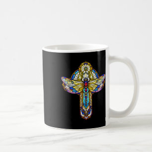 Groovy Dragonfly Cross Christian Bible Religious F Coffee Mug