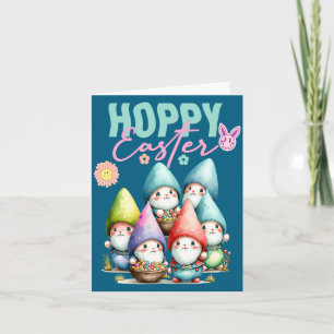 Groovy Easter Bunny Spring Gnomes Easter Egg Hunti Card