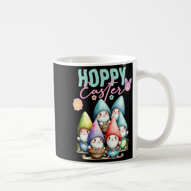 Groovy Easter Bunny Spring Gnomes Easter Egg Hunti Coffee Mug (Right)