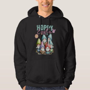 Groovy Easter Bunny Spring Gnomes Easter Egg Hunti Hoodie