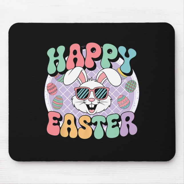 Groovy Easter Shirt Easter Bunny Happy Easter  Mouse Mat (Front)