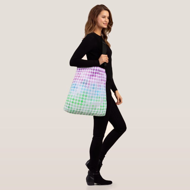 Groovy Eclectic Boho Abstract Toric Pride Flag Crossbody Bag (On Model)