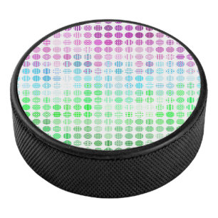 Groovy Eclectic Boho Abstract Toric Pride Flag Hockey Puck