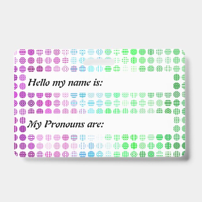 Groovy Eclectic Boho Abstract Toric Pride Flag ID Badge (Front)
