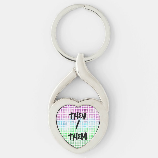 Groovy Eclectic Boho Abstract Toric Pride Flag Key Ring (Front)
