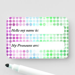 Groovy Eclectic Boho Abstract Toric Pride Flag Name Tag