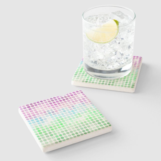 Groovy Eclectic Boho Abstract Toric Pride Flag Stone Coaster (Side)