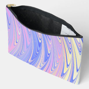 Groovy Eclectic Quirky Wavy Pastel Abstract Accessory Pouch