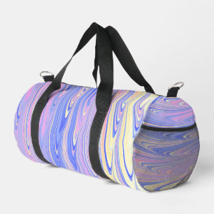 Groovy Eclectic Quirky Wavy Pastel Abstract Duffle Bag