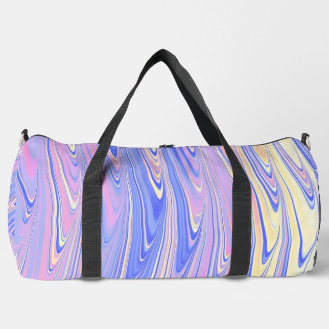 Groovy Eclectic Quirky Wavy Pastel Abstract Duffle Bag (Front)