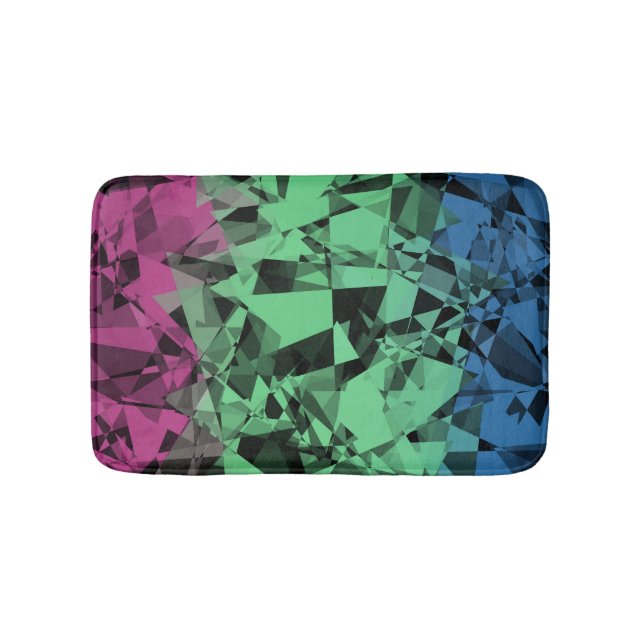 Groovy Eclectic Retro Trippy Polysexual Pride Flag Bath Mat (Front)